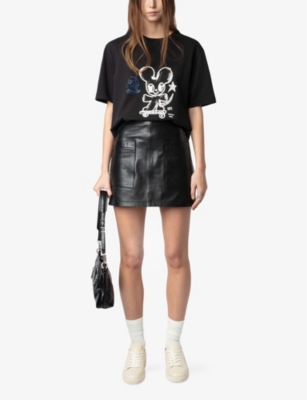 Zadig & Voltaire Edwin Happy Mouse T-shirt In Black