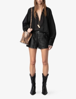 Zadig & Voltaire Troene Oversized Tomboy Blouse In Black