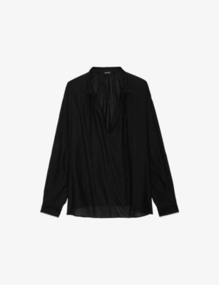 Zadig & Voltaire Troene Oversized Tomboy Blouse In Black
