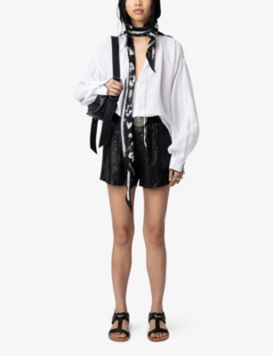 Zadig & Voltaire Womens Judo Troene Oversized-fit Cotton-blend Blouse In Judo