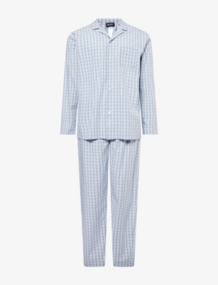 HANRO: Check-Pattern Long-Sleeve Cotton Pyjamas