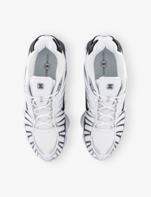 NIKE: Shox TL Metallic Platinum Mixed-Material Trainers