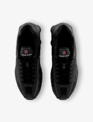 NIKE: Shox R4 Leather and Mesh Mid-Top Trainers