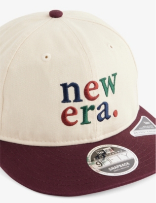 NEW ERA MENS LIGHT BEIGE 9FIFTY CONTRAST RETRO CROWN COTTON BASEBALL CAP L/XL