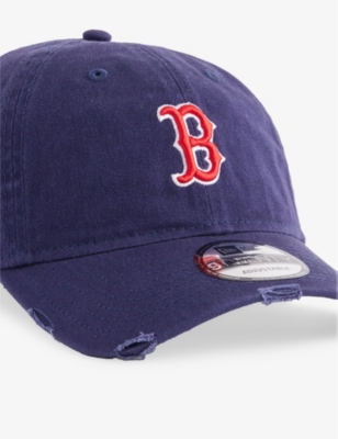 NEW ERA: Boston Red Sox Distressed Navy 9TWENTY Adjustable Cotton Cap