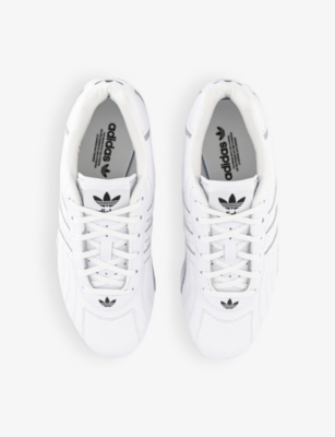ADIDAS ORIGINALS WOMENS WHITE BLACK SILVER METAL ADI RACER LO LEATHER LOW-TOP TRAINERS 
