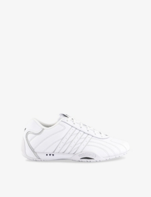 ADIDAS ORIGINALS WOMENS WHITE BLACK SILVER METAL ADI RACER LO LEATHER LOW-TOP TRAINERS 