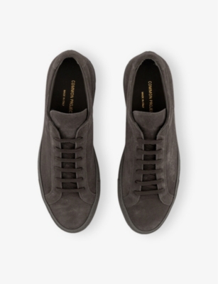 Common Projects Mens Clay Achilles Branded Suede Low-top Trainers In Clay