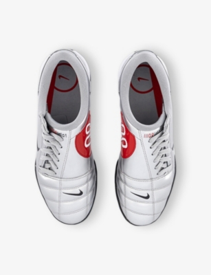 NIKE: T90 Metallic-Leather Low-Top Trainers