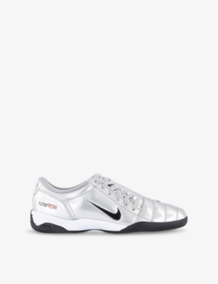 NIKE: T90 Metallic-Leather Low-Top Trainers