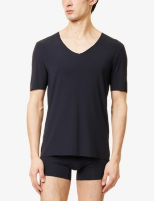 HANRO: Clean Cut Short-Sleeve V-Neck Stretch-Jersey T-Shirt