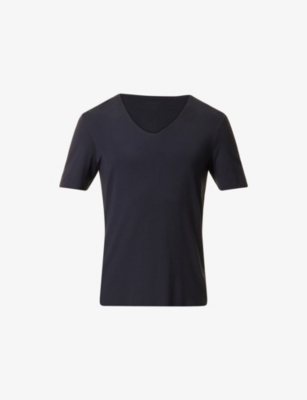 HANRO: Clean Cut Short-Sleeve V-Neck Stretch-Jersey T-Shirt