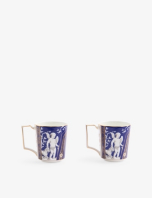 Wedgwood Renaissance Gold Patterned Set Of Two Bone-china Mugs 300ml