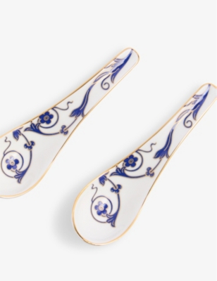 Wedgwood Renaissance Gold Bone-china Chinese Soup Spoons Set Of Two