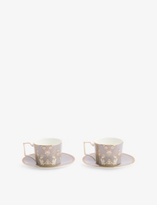 Wedgwood Renaissance Bone-china Teacup And Saucer Set Of Two