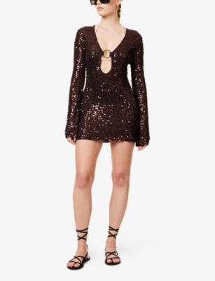Montego Sequin-Embellishment Knitted Mini Dress