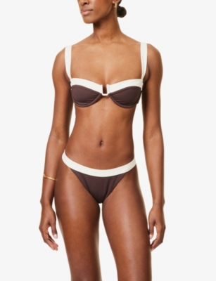 Monday Swimwear Womens  Cala Roja Underwired Bikini Top In Espresso/ivory