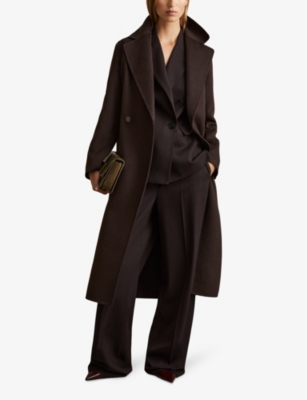 REISS: Lucia Double-Breasted Regular-Fit Wool-Blend Coat