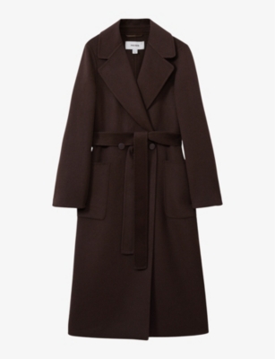 REISS: Lucia Double-Breasted Regular-Fit Wool-Blend Coat