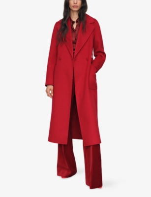 REISS: Lucia Double-Breasted Regular-Fit Wool-Blend Coat