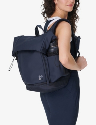 Sweaty Betty Womens City Goer Branded Woven Backpack Navy Blu In Navy Blue