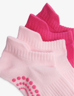 SWEATY BETTY: Reformer Ankle-Gripper Stretch-Cotton Socks Pack Of Two