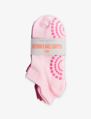 SWEATY BETTY: Reformer Ankle-Gripper Stretch-Cotton Socks Pack Of Two