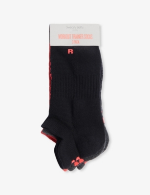 SWEATY BETTY: Workout Stretch-Cotton Trainer Socks Pack Of Three