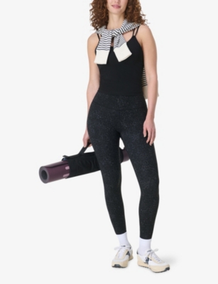 Sweaty Betty Womens Black Panther Print Ultimate Studio 7/8 Performance Leggings Xl
