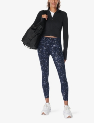Sweaty Betty Power 7/8 Workout Leggings In Blue Ebony Print