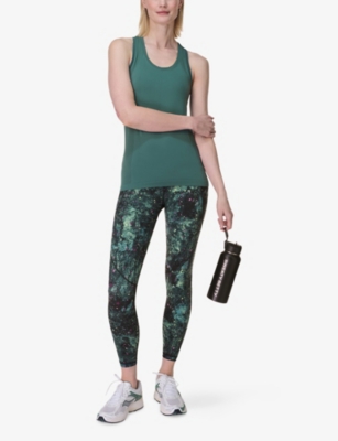 Sweaty Betty Womens Green Firefly Print Power Graphic-print High-rise Stretch-jersey Leggings Xs In Green Firefly Print