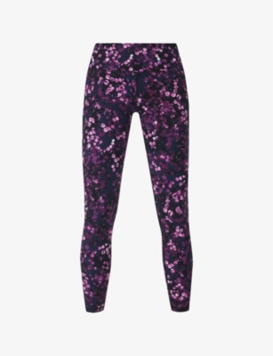 SWEATY BETTY: Power 7/8 Workout Abstract-Pattern Stretch-Jersey Leggings