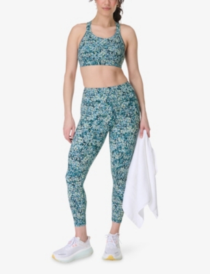 SWEATY BETTY: Power 7/8 Graphic-Print High-Rise Stretch-Jersey Leggings
