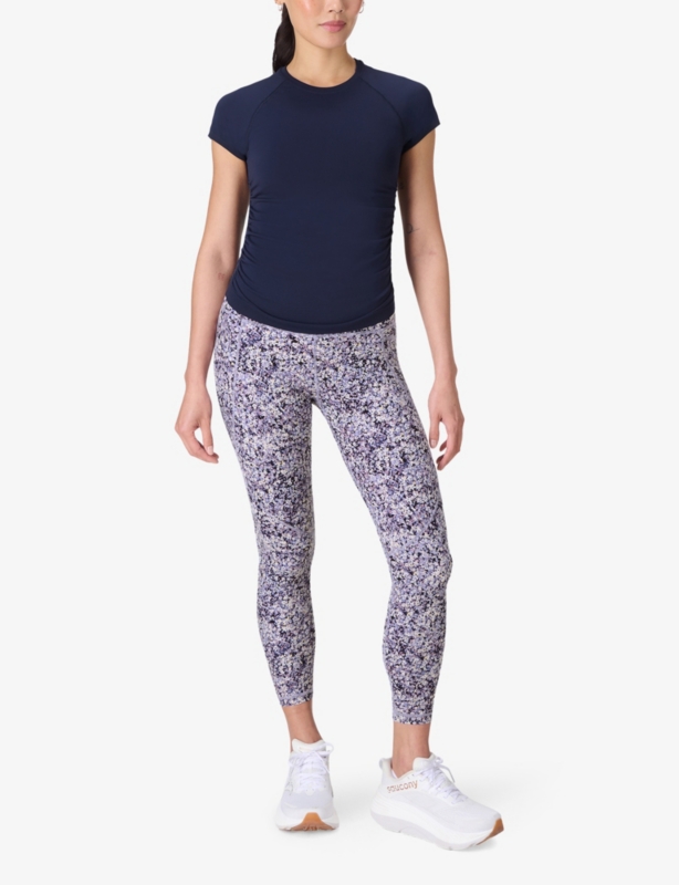 Power 7/8 Graphic-Print Stretch-Jersey Workout Leggings