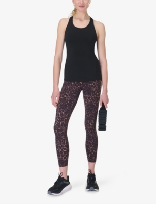 Shop Sweaty Betty Womens Brwnwild Leopprint Power 7/8 Leopard-print High-rise Stretch-jersey Leggings Xs