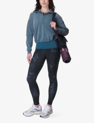 Shop Sweaty Betty Womens Super Soft 7/8 Stretch-woven Yoga Leggings Blutundra Tigerprint Xl
