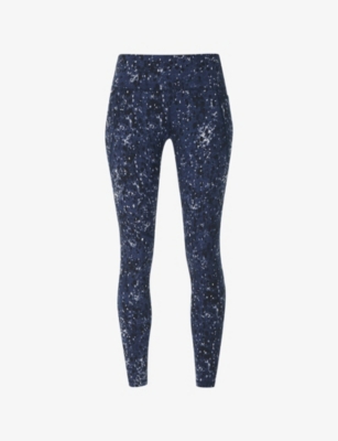 SWEATY BETTY: Power Workout Abstract-Pattern Stretch-Jersey Leggings
