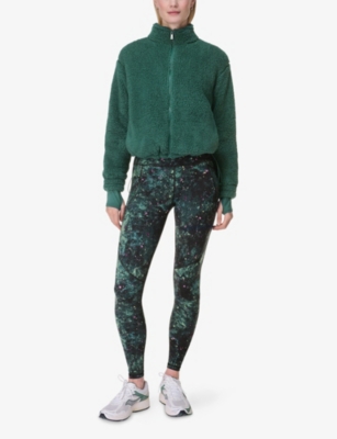 Sweaty Betty Womens Green Firefly Print Power Graphic-print High-rise Stretch-jersey Leggings Xs