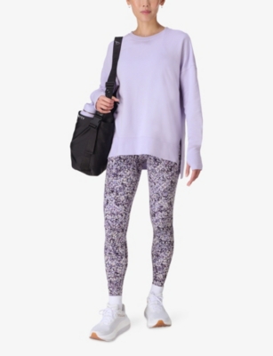 Sweaty Betty Womens Purple Meadow Print Power Graphic-print High-rise Stretch-jersey Workout Leggings