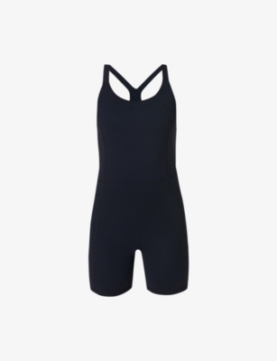 SWEATY BETTY: All Day Racer-Back Stretch-Woven Bodysuit