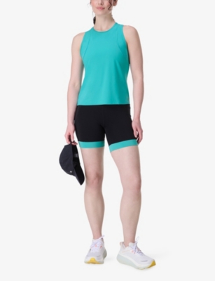 Sweaty Betty Womens Ripple Blue Zero Gravity Race Fit Stretch-woven Vest Top Xs