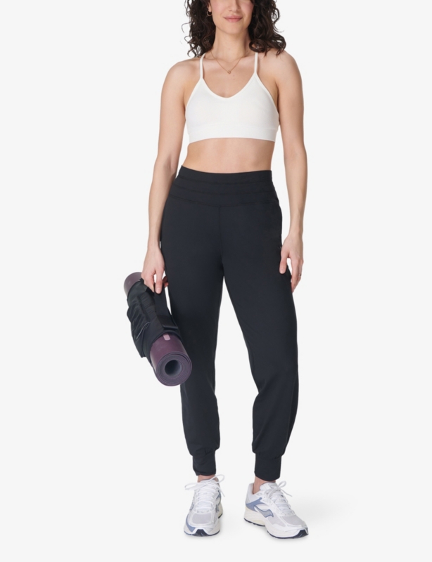 Soft Ribbed Racerback Stretch-Woven Bra