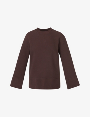 SWEATY BETTY: Peaceful Round-Neck Relaxed-Fit Ribbed Sweatshirt