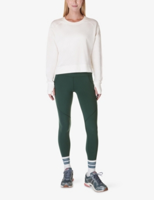 SWEATY BETTY: After Class Cropped Stretch-Woven Jumper