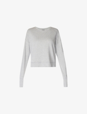 SWEATY BETTY: After Class Crop Cotton and Modal-Blend Sweatshirt