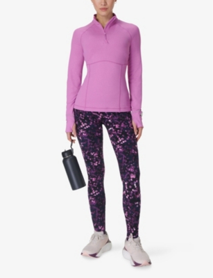 Sweaty Betty Womens Pro Run Half-zip Stretch-woven Jacket Allium Pink Xl In Allium Pink
