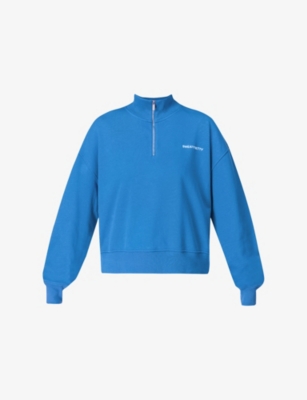 SWEATY BETTY: Revive Half-Zip Cropped Stretch-Jersey Sweatshirt