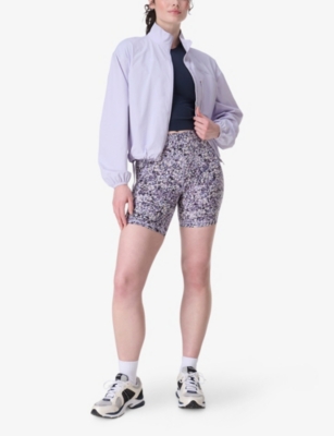 SWEATY BETTY: Power 6 Graphic-Print Stretch-Jersey Biker Shorts
