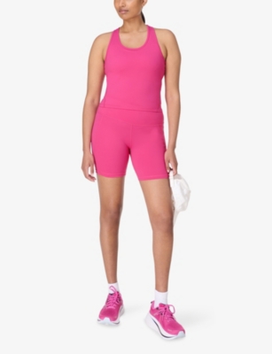 SWEATY BETTY: Power 6 Logo-Print Stretch-Jersey Biker Shorts