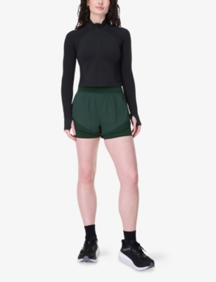 SWEATY BETTY: Tempo Run High-Rise Stretch-Woven Shorts